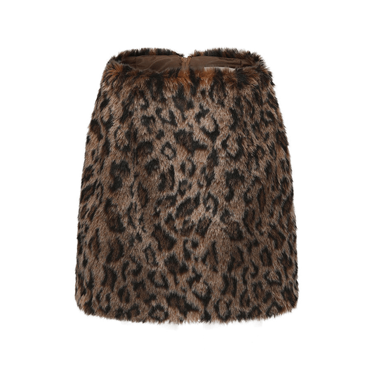 ATELIER MISS LU Fall/Winter faux fur leopard print skirt - GRAC.