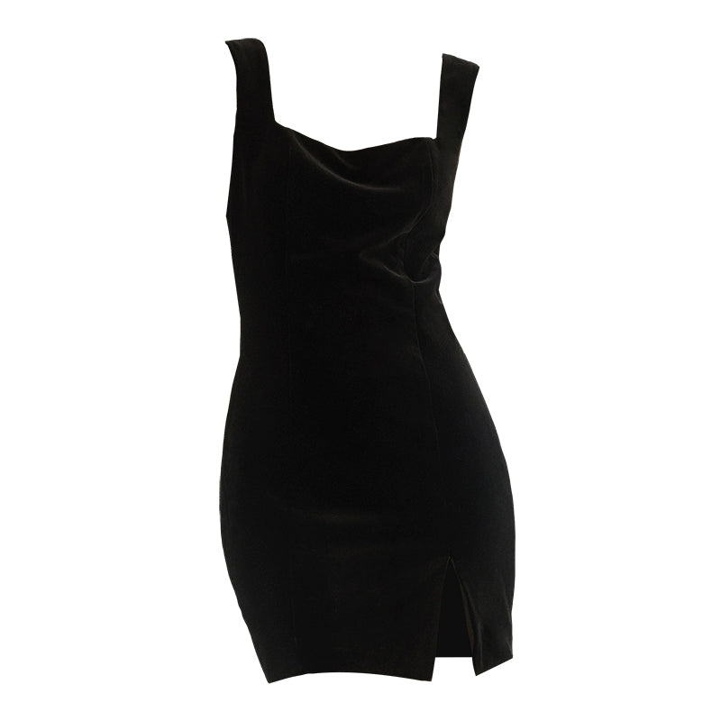 GOUDIN women's short velvet black banquet light luxury dress-KIMO. – GOOD  GIRL REBEL