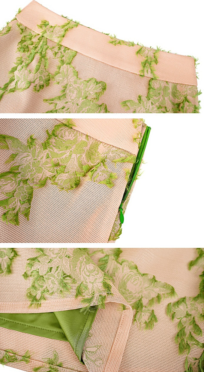 HECO Silk Texture High-Waist Straight Skirt - VIOLET.