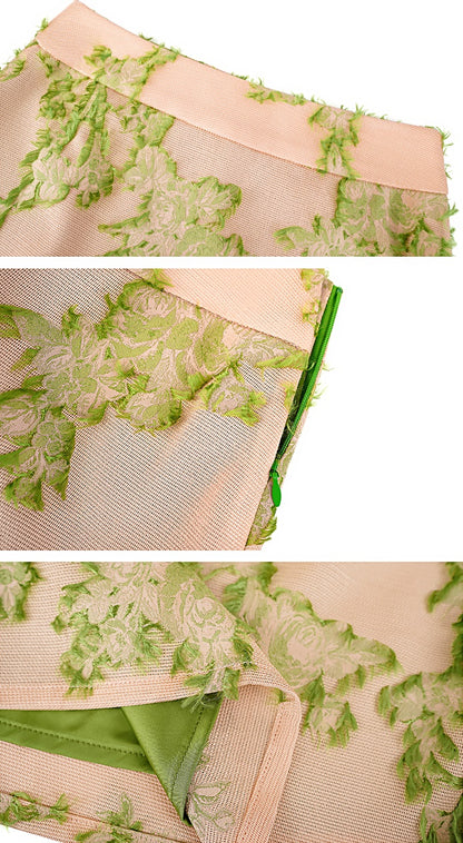 HECO Silk Texture High-Waist Straight Skirt - VIOLET.