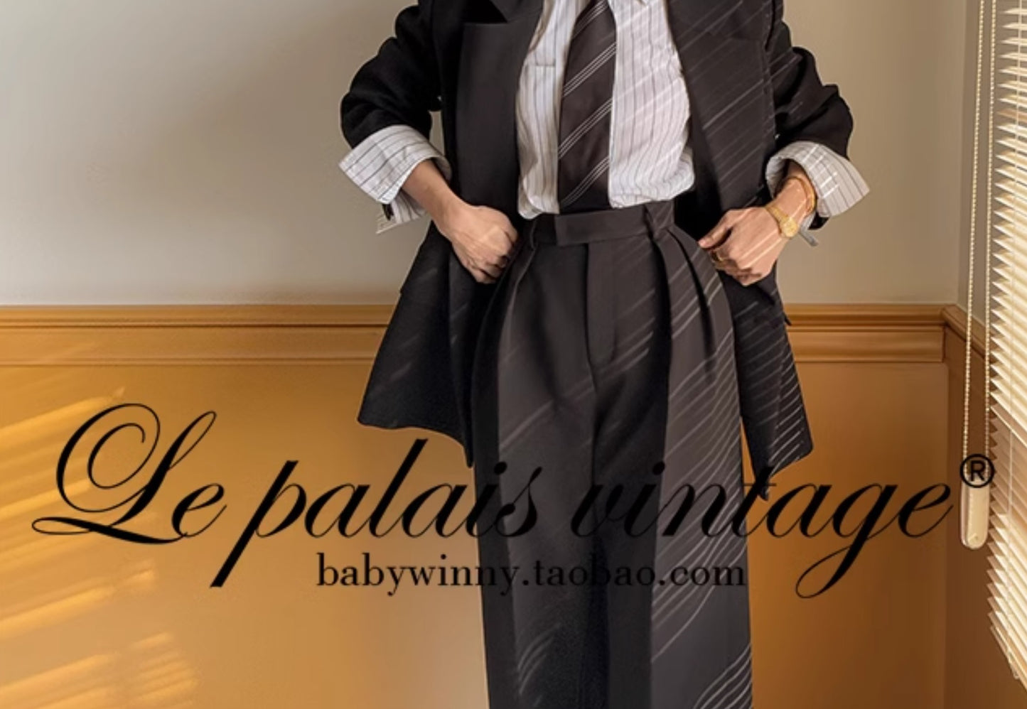 Le Palais Vintage  slim wide-leg high-waisted trousers-EMA