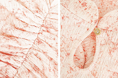 HECO Chinese style women's summer shirred waist temperament buckle long skirt - QUEEN.