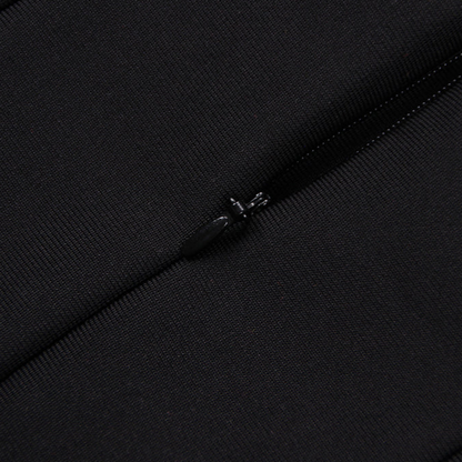 DOLLY Elegant Black Off Shoulder Feather Tube Top Long Slim Fit Dinner Dress-LILIAN