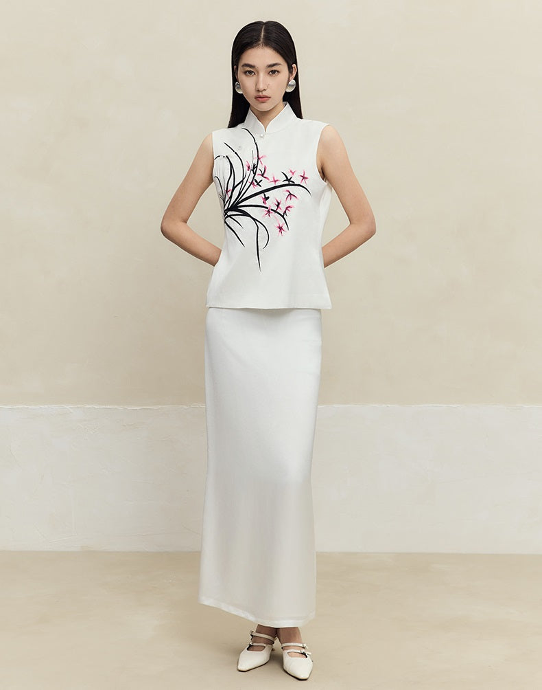 HECO sleeveless purple black white vest top women - waters.