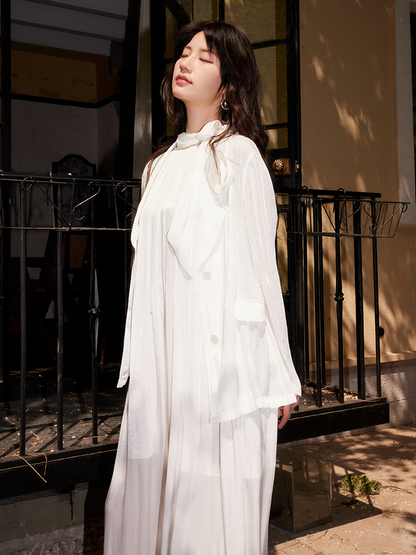 YES BY YESIR | Ye Qians 3D Floral Streamer Yarn Long Suit with Ethereal Elegance-ARIANNA.