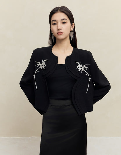 HECO spring embroidery acetate hemp short jacket women - gift.