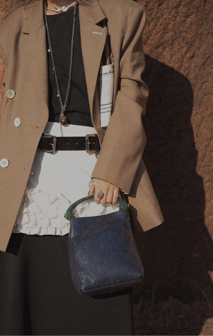 IUBALLET new old money style snake print handbag leather - KIA.