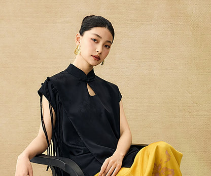 HECO summer high-waisted straight hip slit long skirt - KRISTOFF.