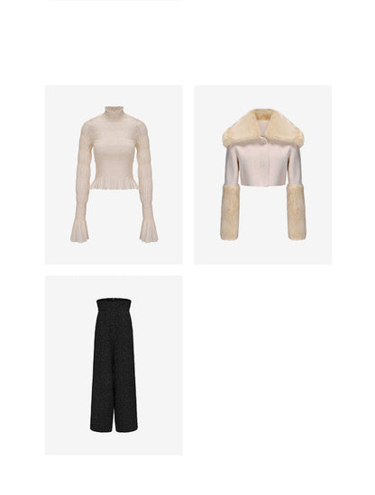 ATELIER MISS LU Pressed Pleated Soft Tulle Stretch Top - DIVINE