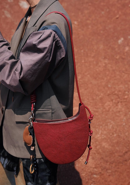 IUBALLET Sleek Leather Saddle Bag - GRANT.