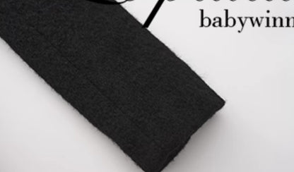 Le Palais Vintage  large skirt black woolen coat-KIA