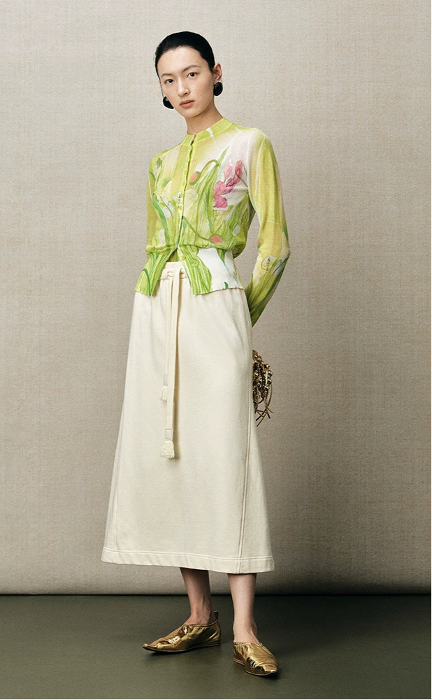 ZHUCHONGYUN flower crew neck print knitted cardigan--ARCHER.