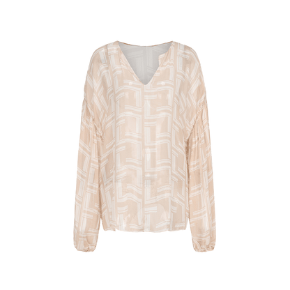 ATELIER MISS LU print mulberry silk irregular top - MARK
