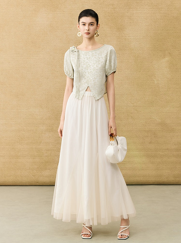 HECO Chinese style simple large elegant and flowing skirt - ELITE.