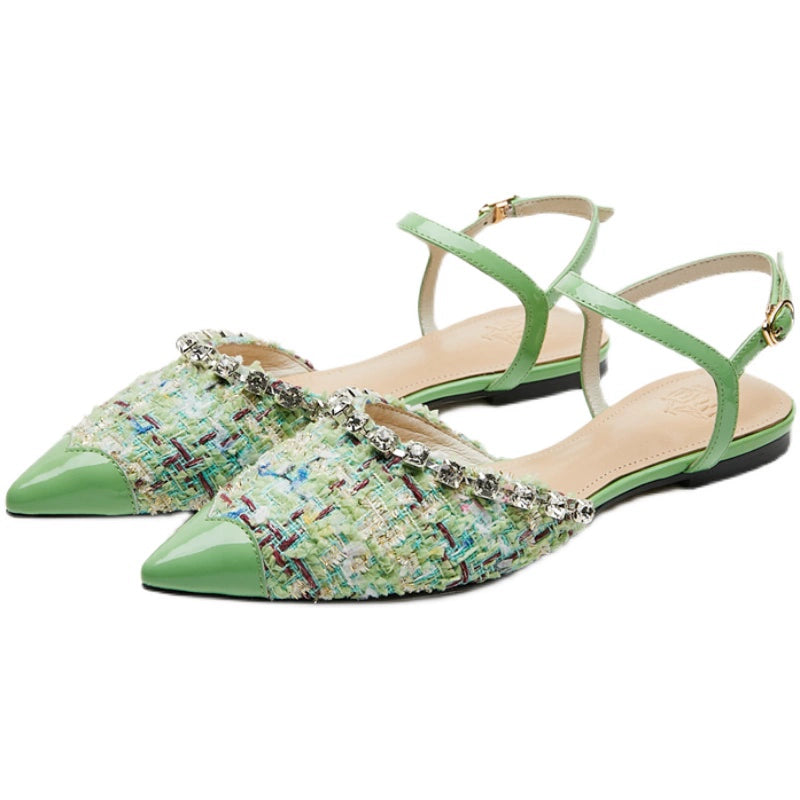 B-FEI hand-spliced pointed flat sandals shoes. JOSH.