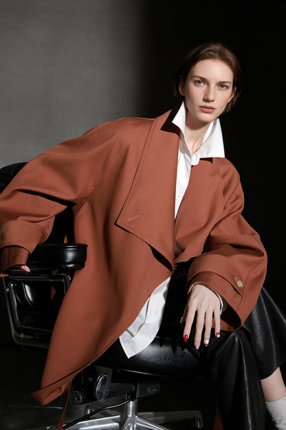 PIAOIN Silhouette design short windbreaker women's luxury jacket commuter-JEAN