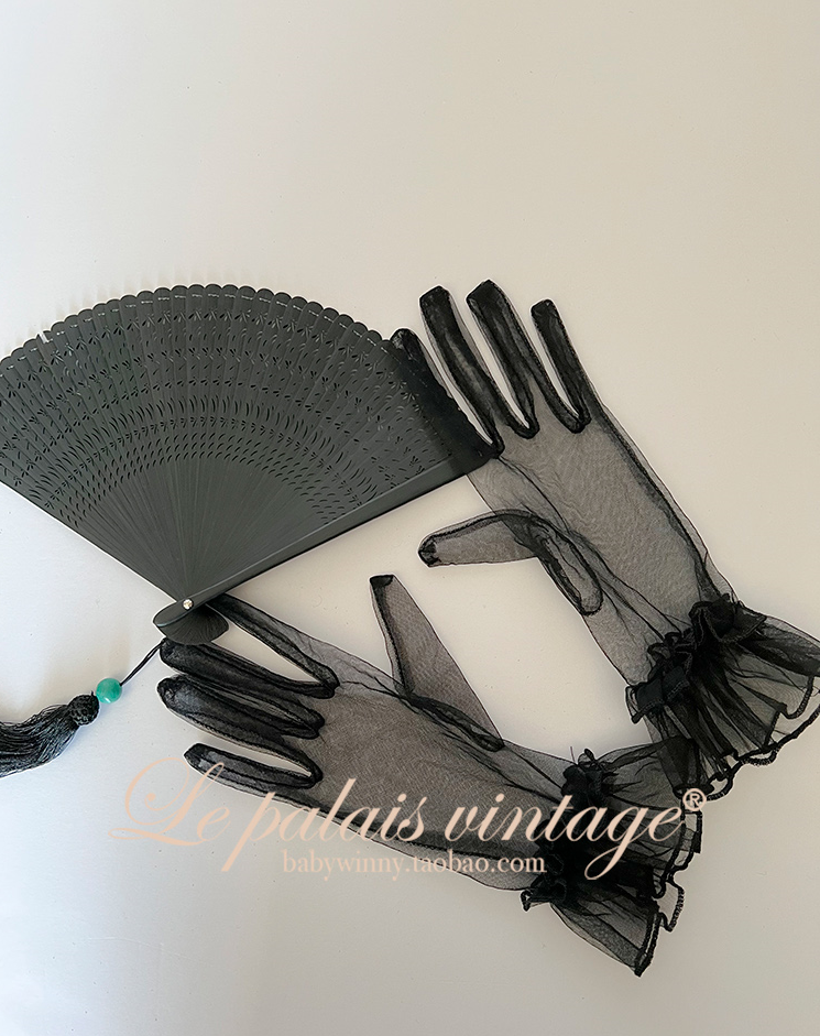Le Palais Vintage Retro See-through Gauze Lace Gloves-Molly.