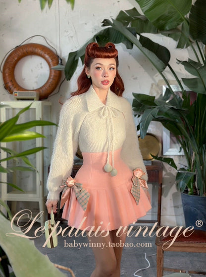 Le Palais Vintage Luxury Long Sleeves Slim Fit Sweater Set Dinner date Suit-Natasha