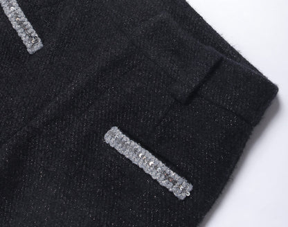 WANGXO | Milky Way Meteor Tweed Hand-Woven Two-Piece Outfit Set-NORA.