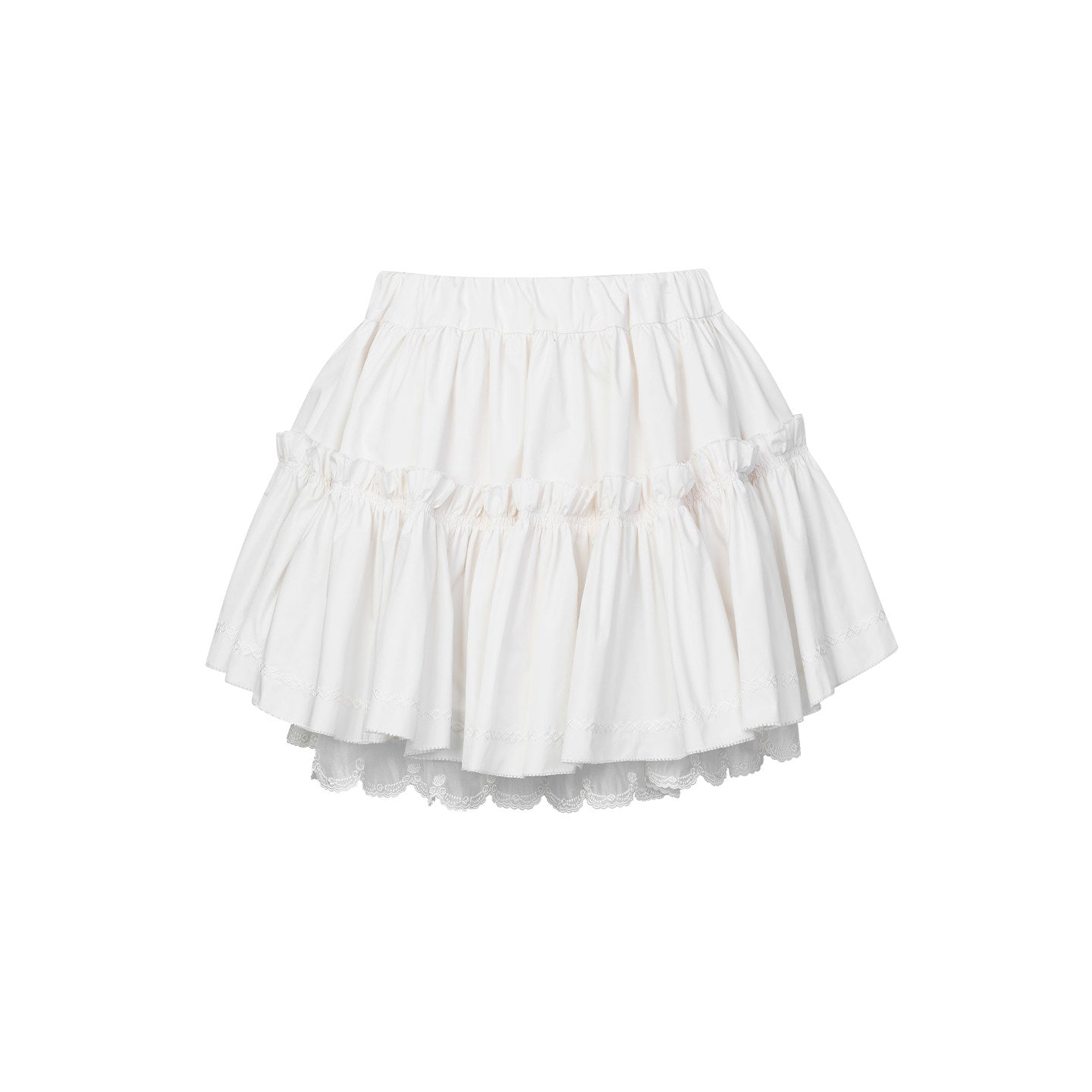 FAME Embroidered Trim Pleated Short Skirt - CADEN