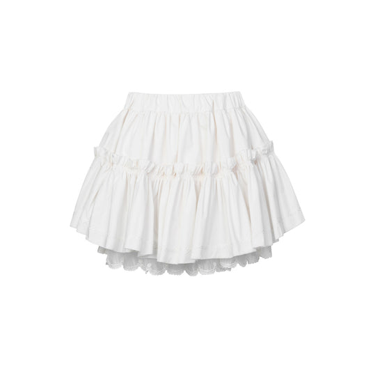 FAME Embroidered Trim Pleated Short Skirt - CADEN