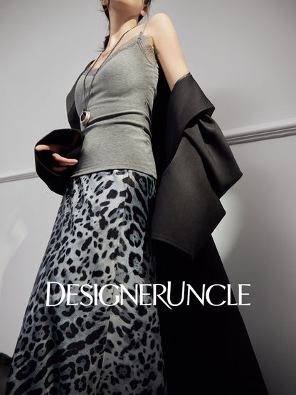 DGU|Matte Gray Trench Coat Satin Fashion High-end Loose Slimming Mid-Length Jacket - Antonia.