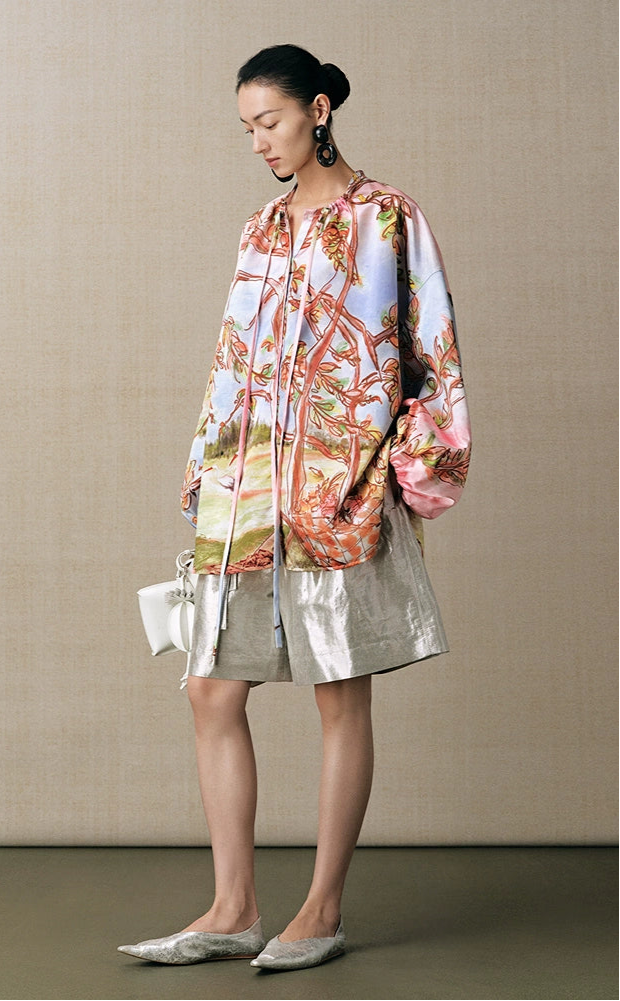 ZHUCHONGYUN silver drawstring three-point shorts--YAIBA.