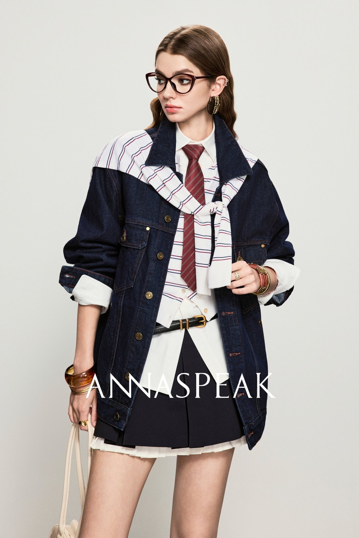 ANNASPEAK starfish denim silhouette denim jacket-SARE.