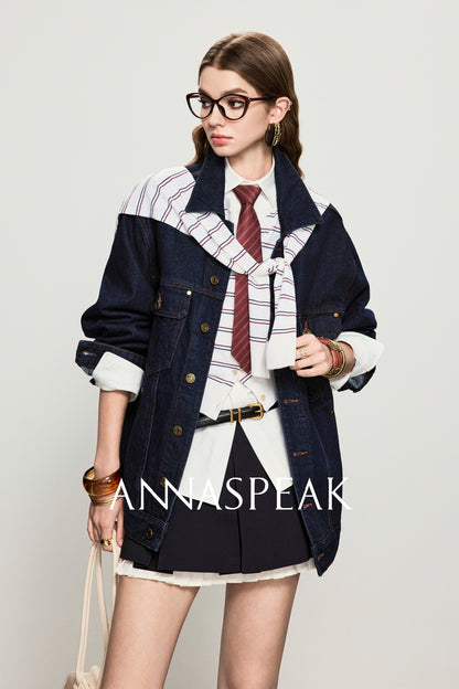 ANNASPEAK starfish denim silhouette denim jacket-SARE.