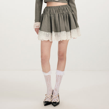 FAME Hepburn-style embroidered trim puffy skirt - ONDINE.