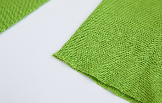 ZHUCHONGYUN Green Turtleneck Slim Knit Top-ARSENE.