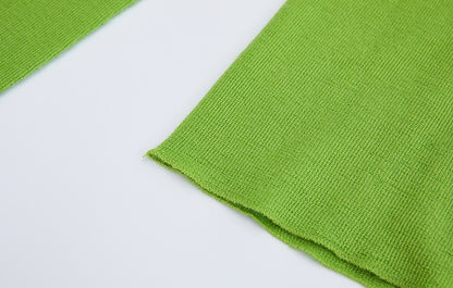 ZHUCHONGYUN Green Turtleneck Slim Knit Top-ARSENE.