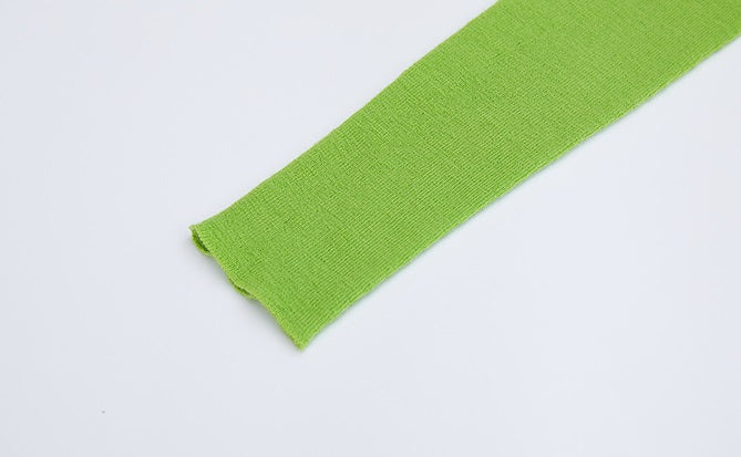 ZHUCHONGYUN Green Turtleneck Slim Knit Top-ARSENE.