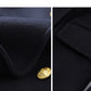 Fall Autumn Lapel Neck Navy Blue Three-Dimensional Double-breasted Wool Coat -Mel