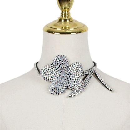 DOLLY Elegant Diamond Plant/Flower Design Chocker Necklace-OLIVIA