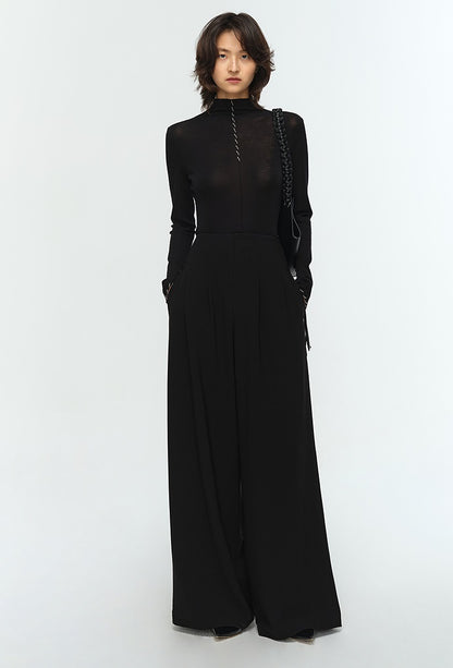 COMME MOI Lu Yan designer's new studded bead long-sleeved wool knitted sweater- REX.