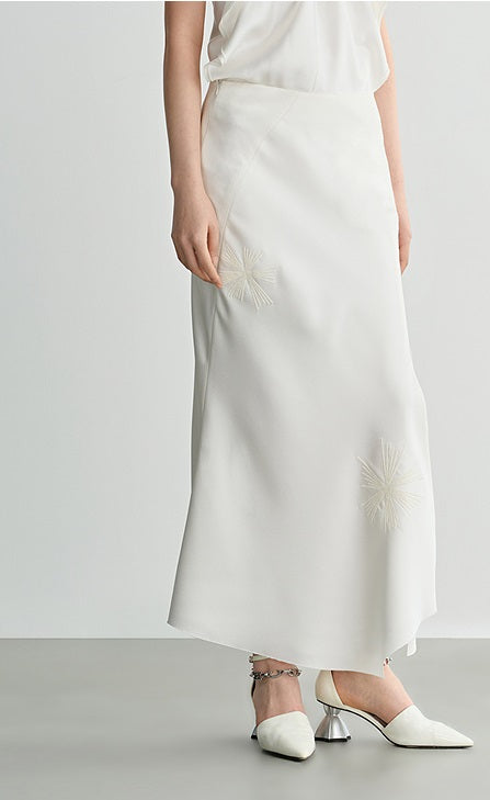 COMME MOI Lv Yan designer summer women's three-dimensional embroidered fishtail skirt - JESUS.