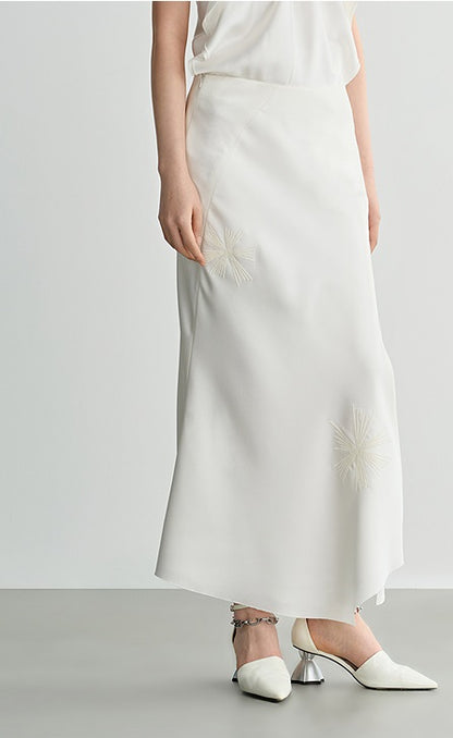 COMME MOI Lv Yan designer summer women's three-dimensional embroidered fishtail skirt - JESUS.