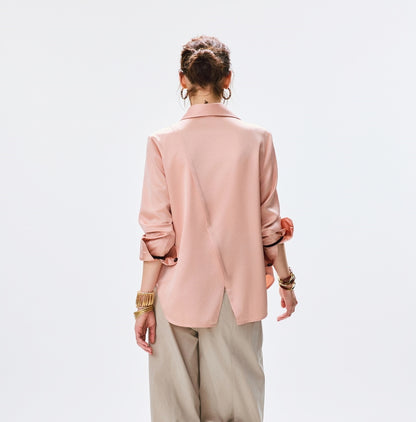 ANNASPEAK  lapel pink shirt-FLIN.