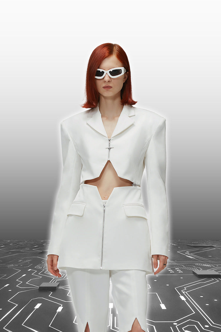 ANNAKIKI  star-shaped cut-out high-waisted bootcut pants-ANINI.