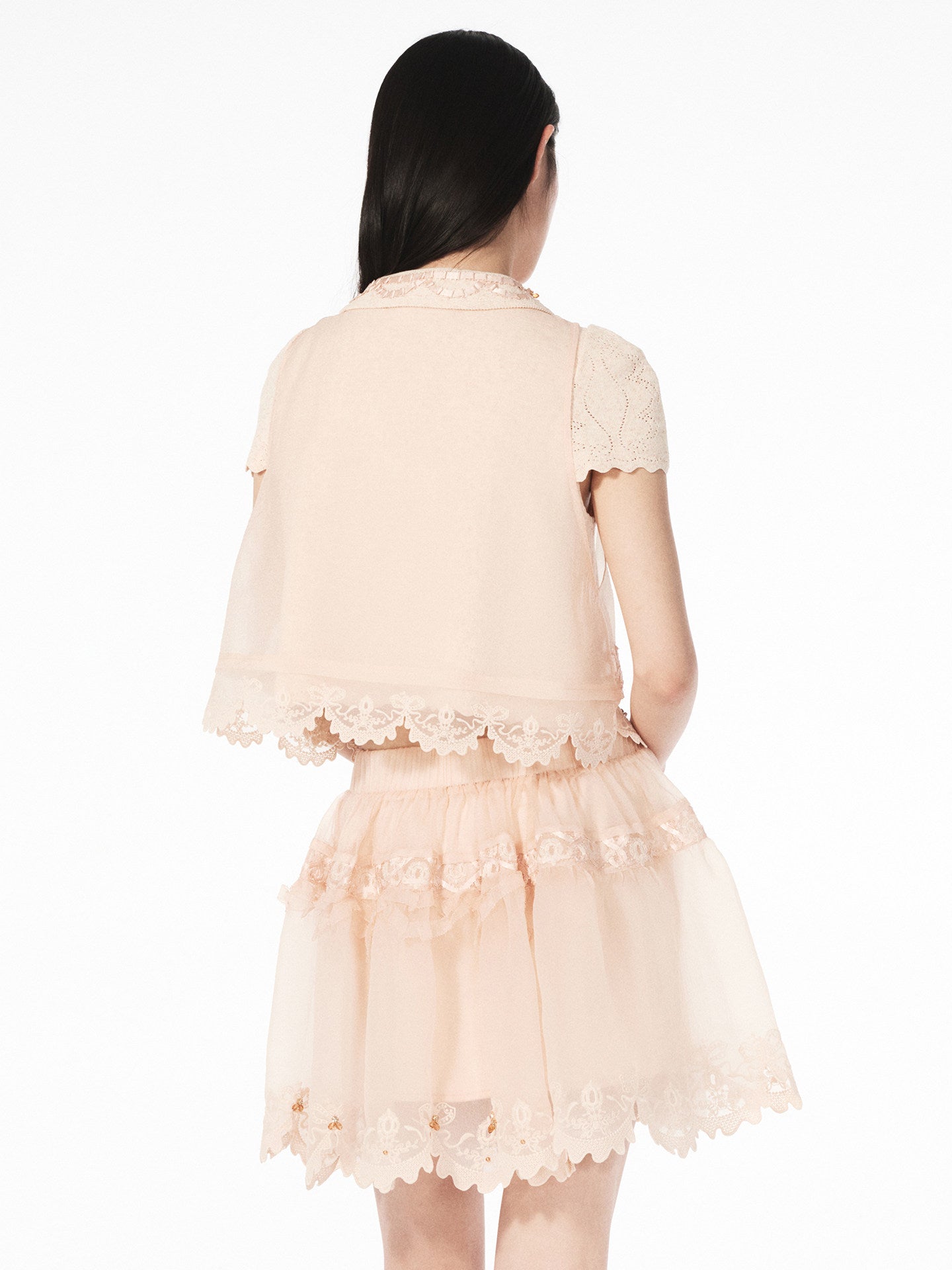 FAME A-line drapery embroidered two-piece top - AVA