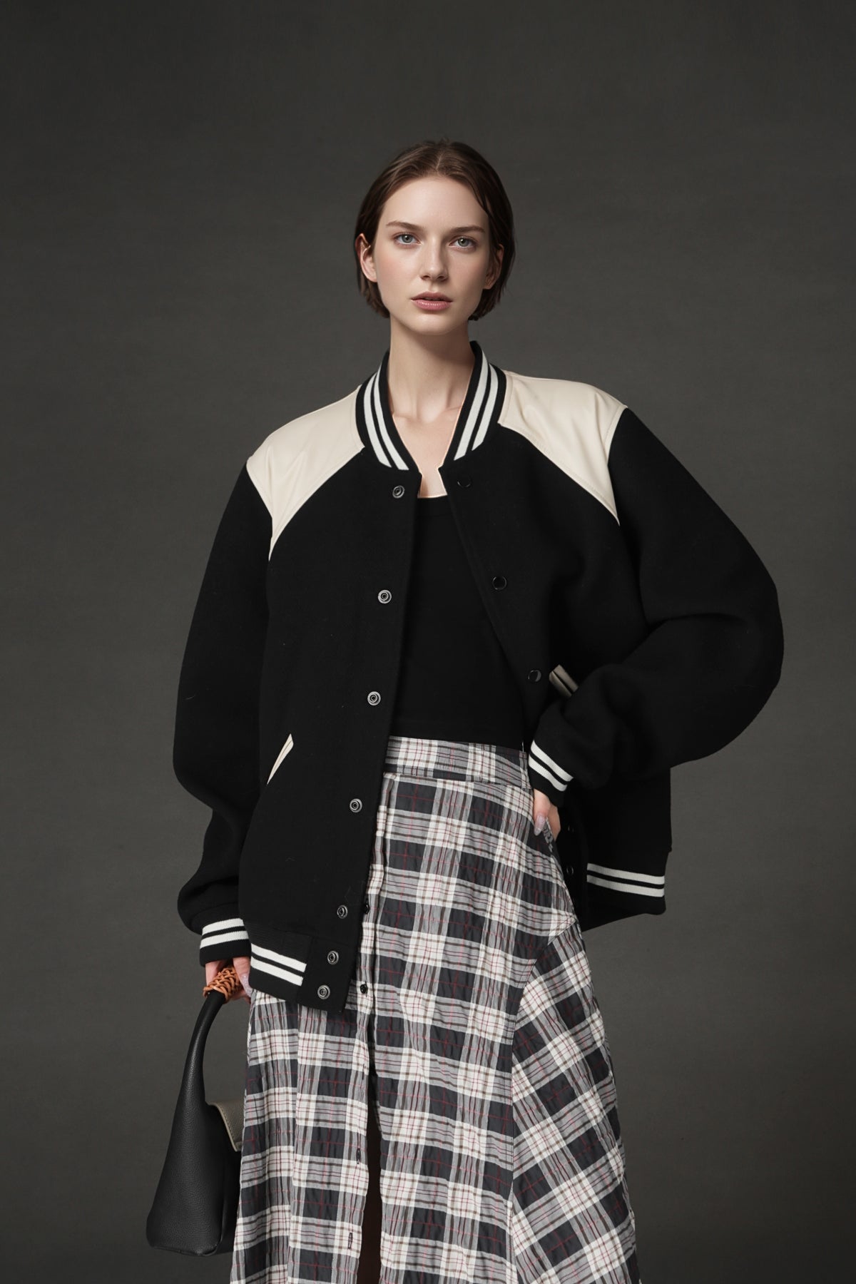 PIAOIN British Style Pattern Design A-Line Women's Fashionable Pleated Skirt -CHARLOTTE