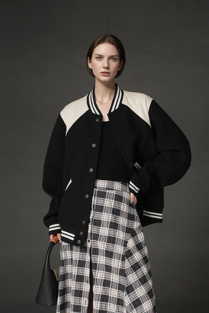 PIAOIN British Style Pattern Design A-Line Women's Fashionable Pleated Skirt -CHARLOTTE