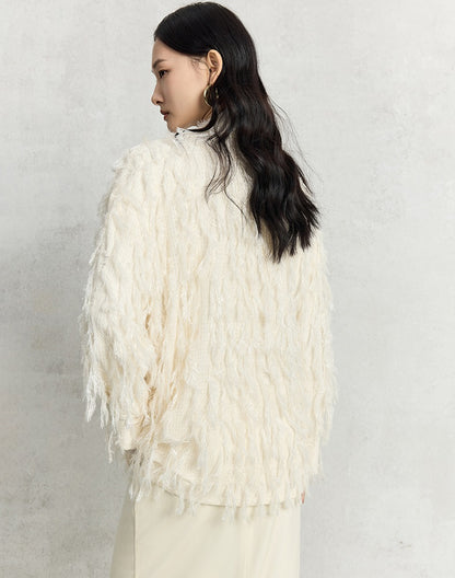 HECO Three-dimensional Tassel Fashion Top Shirt Women - flesh.