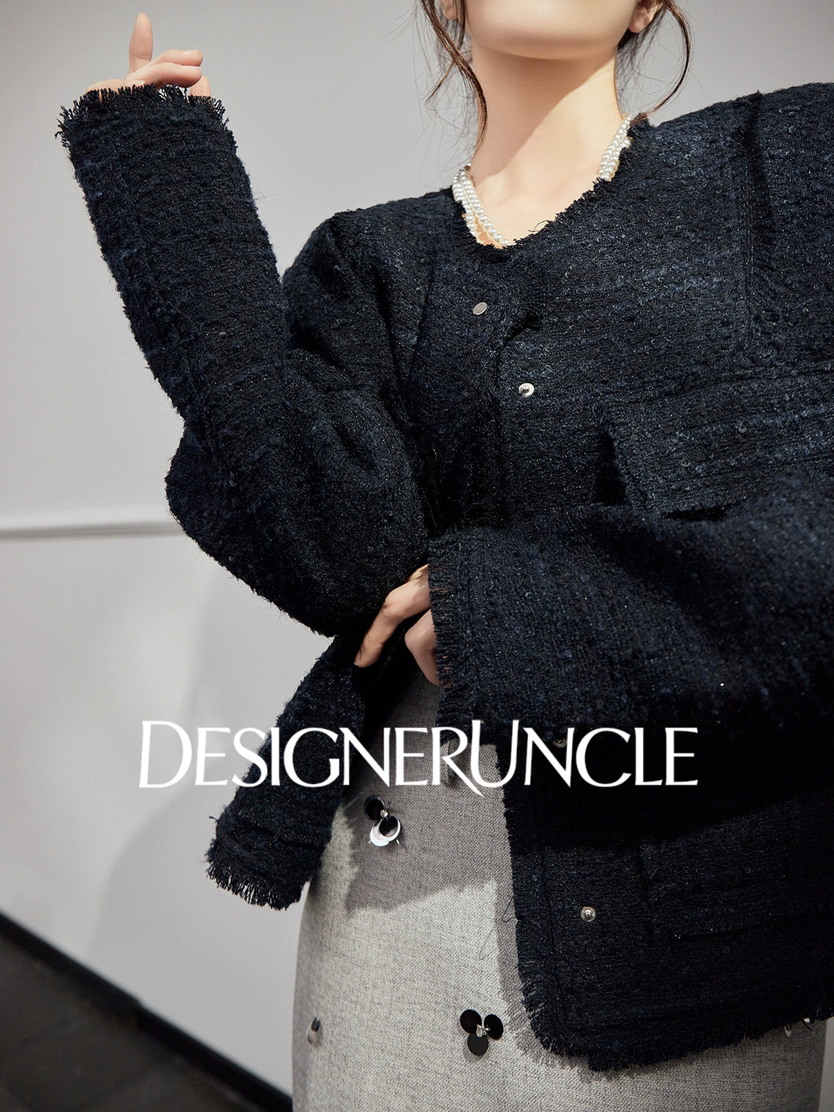 DGU "Ink Domain" navy blue jacket loose and versatile slimming high-end top - MUNC.