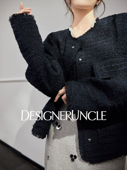 DGU "Ink Domain" navy blue jacket loose and versatile slimming high-end top - MUNC.