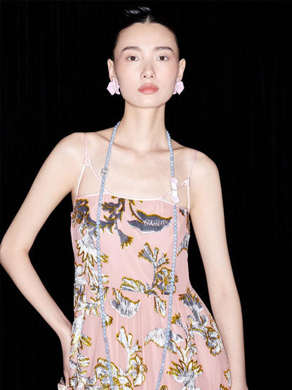 M essential Mackay designer velvet wide-hem slip dress Pants set - twe.