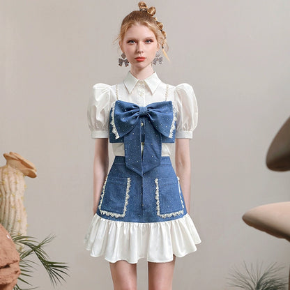 CHECOCRE Chic Bead Chain Puff Sleeve Backless Top - CHANCE