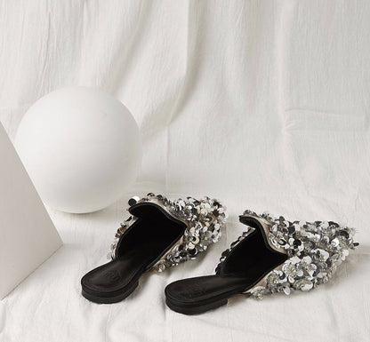 B-FEI rhinestone women's shoes glitter slippers-POOT.