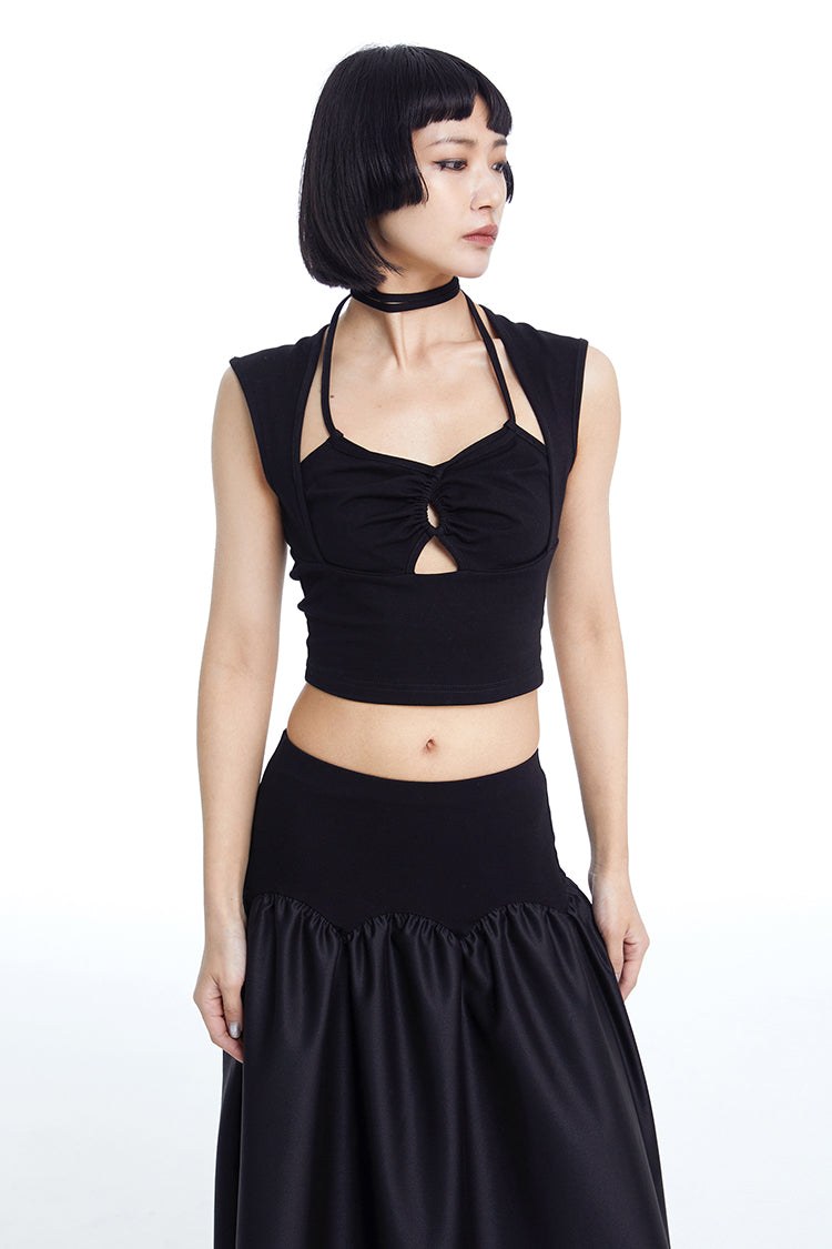 TINY IN cut-out drawstring short women's top-FANTA